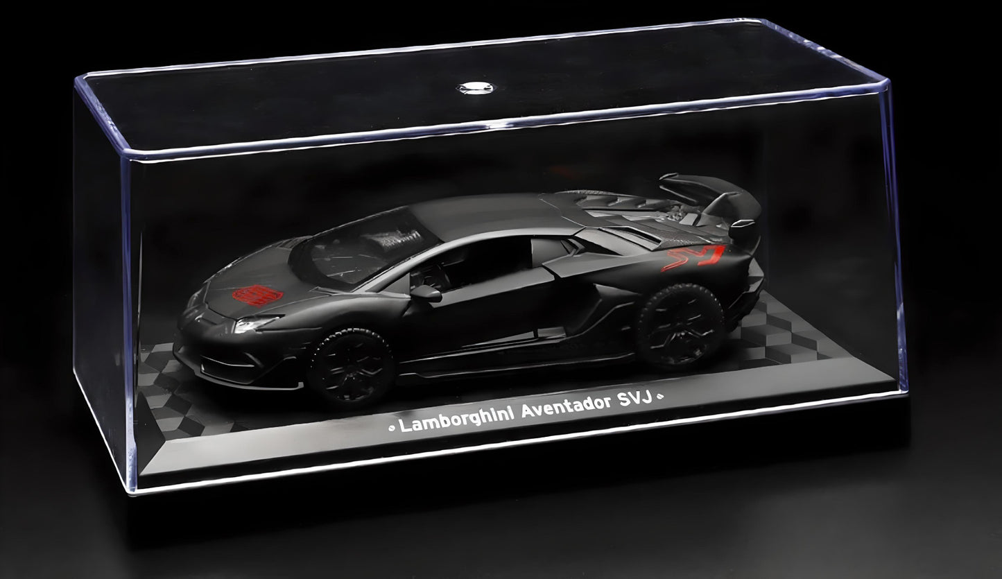 1:43 Lamborghini Aventador SVJ 63 Diecast Car Model (Black/White)